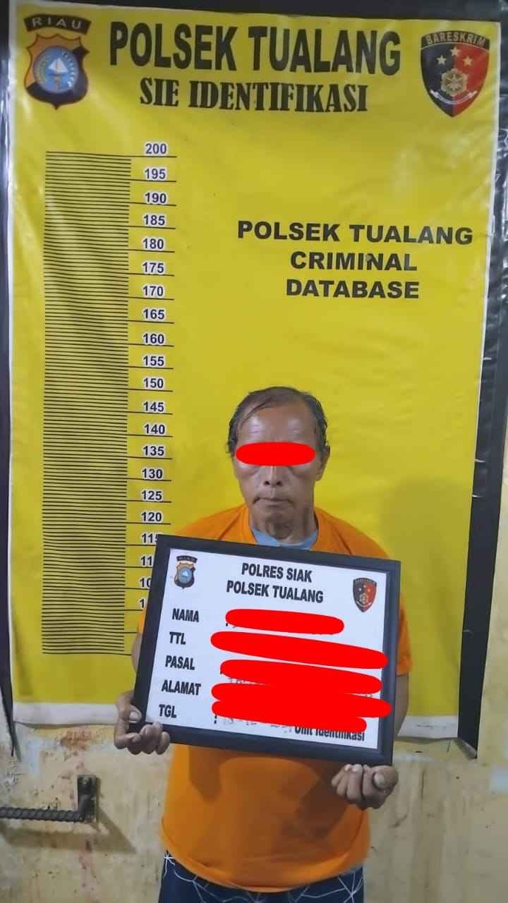 PRIA LANJUT USIA CALULI ANAK DI BAWAH UMUR, DI BEKUK SAT RESKRIM POLSEK TUALANG